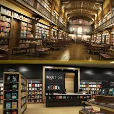3d Library Bookstore Model Bookstore 3d Model Library Architecture Model