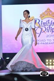 Simple Filipina White Terno With Fish Tail Filipiniana Dress Long Skirts For Women Formal Dresses