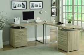 Double The Pedestals For Double The Storage On This Extremely Functional Desk From Monarch Its Modern Floa Home Office Design L Shaped Corner Desk Office Desk