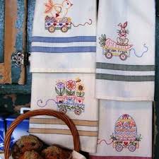 Machine Embroider A Set Of Towel Designs Specially Designed For The Easter Holiday Please do not say,the towel color as shown in the picture, please pick a color from the list below. easter machine embroidery tea towels
