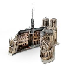 Upgrade and creative moveable wall: Notre Dame De Paris Cubicfun Mc260h 3d Paper Jigsaw Puzzle Cubic Fun Mc260h Notre Dame Cathedral 3d Puzzle 293 Pieces 10 Stars Difficult Large Challenge Adult 3d Puzzle Gothic Architecture Scale Model Diy Building