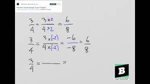 Untuk menentukan pecahan yang senilai dengan a/b , b ¹ 0 dapat digunakan hubungan berikut Pecahan Senilai Dengan 3 Per 4 Adalah Youtube