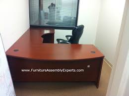 Bush Executive L Shaped Desk Sold By Office Depot Installed In Rockville Md By Furniture A Furniture Assembly Commercial Office Furniture Home Office Furniture