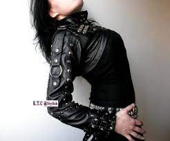 Women S Girls 100 Real Lambskin Leather Gothic Cropped Moto Bolero Shrug Biker Jacket Silver Tone Leggings Fashion Fashion Leather Fashion