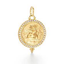 18k clasps and clasp components; Temple St Clair Angel 18k Gold And Diamond Large Cherub Pendant Bailey S Fine Jewelry