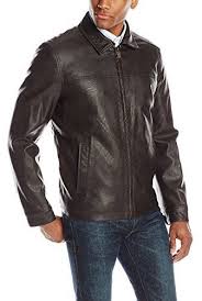 25 Dockers Faux Leather Lay Down Collar Zip Front Jacket Brown Leather Bomber Jacket Leather Jacket Men Mens Lightweight Jacket