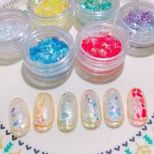 またまたダイソーのクラッシュホロ キラキラしてて可愛い サンプル代わりに作ってみました クラッシュホロネイル セルフネイル セルフネイル 夏ネイル ダイソー 100均ネイル クラスタイル通信生 サンプルチップ クラッシュホロ ネイル ネイル ネイル