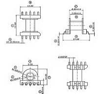 China EP13 bakelite SMD bobbin horizontal 5+5 seagull feet ...