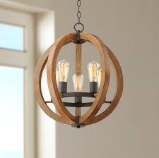 Possini Euro Design Oil Rubbed Bronze Wood Orb Pendant Chandelier 19 Wide Modern Farmhouse 5 Light Fixture Dining Room Kitchen Walmart Com Walmart Com