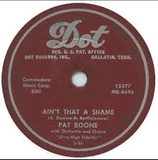 Pat Boone - (Pat Boone quote about 'Fats' Domino) "My friend 'Fats' is a legend, an original..and we both knew we were very instrumental in each other's success. He wore a piano