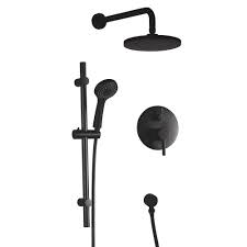 Cheap shower faucets, buy quality home improvement directly from china suppliers:shinesia matte black thermostatic shower faucet set wall mount installation type: Matte Black Shower Faucet With Round Hand Shower And Rain Showerhead Bath Depot