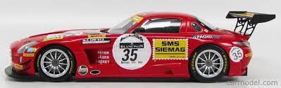 MINICHAMPS 151113135 Scale 1/18 | MERCEDES BENZ SLS AMG GT3 TEAM BLACK  FALCON 2 N 35 24h SPA 2011 HAYER - HUNTER - LEMERT RED