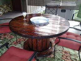 Utility Wire Spool Turned Into Table Wooden Spool Tables Wire Spool Tables Spool Tables