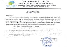 Alasan karyawan dapat diberhentikan dari pekerjaannya. Pdam Tirta Asasta Kota Depok Pemberitahuan Pemberhentian Suplai Air Sementara 20 Juni 2017