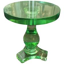 Exquisite Green Solid Murano Glass Table Green Glass Glass Table Occasional Table