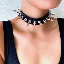 Emo Spike Choker Punk Gothic Collar Necklace Fashion Vegan Leather Belt  Choker | eBay