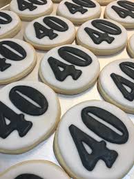 40th Birthday Cookie Cake Ideas 40th Birthday Cookies 40 Cookies Cookie Decorating Sugar Cookies Birthday Cookies
