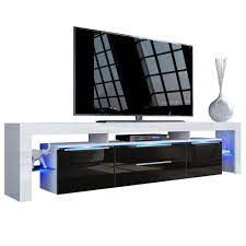 tv board lima nova v2 in weiss hochglanz mit led moderne fernsehmobel zimmereinrichtung tv lowboard