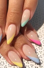 Colorful pastel & neon leaves nail design idea. 20 Cute Summer Nail Designs For 2021 The Trend Spotter