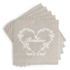 Paquet De 20 Serviettes En Papier Beiges 17 X 17 Cm Bonheur Maisons Du Monde In 2020
