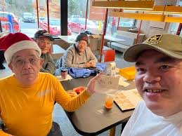 Late Post- the Last Humpday meetup (for 2024) at the Post 5471 McDonalds  for our merry group. Our 2nd to the youngest VFW member Michael Alconga  Regalado (aka Reggie) finally got to