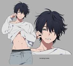 Draw basic lines denoting the proportions of the figure. Pin By Kanaki Kobayashi On Dibujos Bonitos Anime Boy Hair Cute Anime Guys Anime Character Design