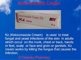 The drug stops the production of an organic molecule commonly found. Kz Ketoconazole Cream