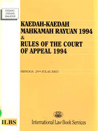 Akta perhubungan perusahaan 1967 (dipinda 1976) akta 117. Maklumat Buku Tajuk Buku Kaedah Kaedah Mahkamah Rayuan 1994 Rules Of The Court Of Appeal 1994 Hingga 25hb Julai 2002 Nama Penulis Nama Penerbit International Law Book Services Ilbs No Isbn 967 89 1273 2 Status
