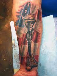 Cool inspiring us patriotic tattoo. 50 Fallen Soldier Tattoo Designs For Men Memorial Ideas Soldier Tattoo Fallen Soldier Tattoo Army Tattoos