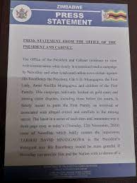Maybe you would like to learn more about one of these? Zimbabwe Press Statement From The Office Of The President And Cabinet 12 11 2020 Minbane