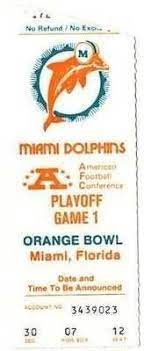 Miami Dolphins Orange Bowl Afc Playoff Game Ticket Stub 25 00 Miami Dolphins Orange Bowl Afc Playo Miami Dolphins Football Dolphins Football Miami Dolphins