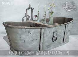 A bathtub is the essence of the bathroom and it is very important to create the complete outlook of checkout our latest collection of 20 rustic bathroom designs with copper bathtub for your inspiration. Second Life Marketplace Drd Rustic Bathroom Bathtub And Caddy Pg