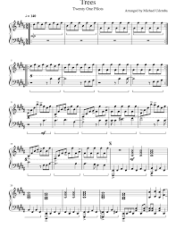 Can T Help Falling In Love Twenty One Pilots Download Print And Download In Pdf Or Midi Trees Arranged By Michael Udemba Free Sheet Music For Piano Made By Notapianopr Sheet Music Piano Twenty One Pilots Trees