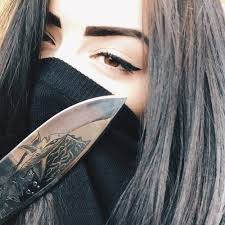 Girl And Knife Image Cool Girl Pictures We Heart It Girl Stylish Girl Images