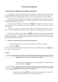 Tehnoredactarea cu alineate prin indentare prima linie. Calameo Formatarea Paragrafelor