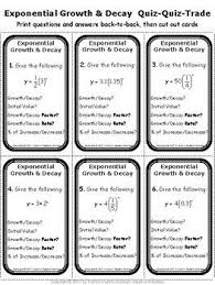 Exponential Growth Decay Equations Quiz Quiz Trade Digital Distance Learning In 2020 Writing Linear Equations Algebra Activities Word Problems