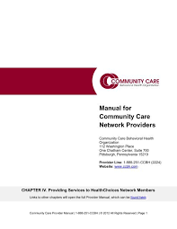 Community care network provider portal. Manual For Community Care Network Providers