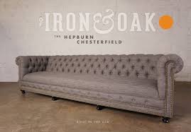 The Hepburn Custom Tufted Seat Chesterfield Sofas More Of Iron Oak Brown Leather Sofa Leather Sofa Upholster
