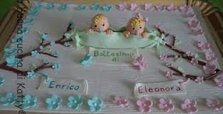 Katty S Cakes Le Torte Di Katty Torta Battesimo Di Gemellini Baptism Cake Of Twins Torte Battesimo Decorazioni In Pasta Di Zucchero