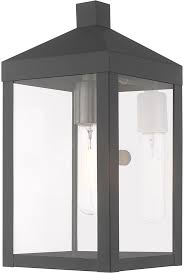 Livex 20582 76 Nyack Modern Scandinavian Gray Outdoor 13 Wall Sconce Lighting Lvx 20582 76
