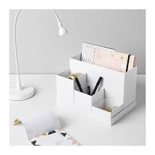 Tjena White Desk Organiser 18x17 Cm Ikea Desk Organization Desk Organization Ikea Ikea Desk