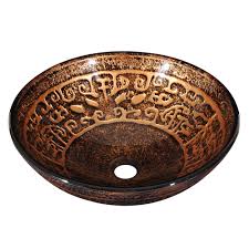 aplusbuy tempered glass round vessel