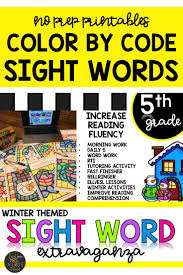 These Winter Themed Fifth Grade Color By Code Activity Sheets Are Perfect For Increasing Reading Fluency Increase Reading Fluency Sight Words Word Activities