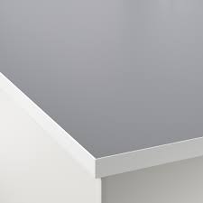 Paler tones work well when space is at a premium, making a room feel open and inviting. Ekbacken Worktop Double Sided With White Edge Light Grey White Laminate 186x2 8 Cm Ikea