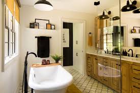 The bohemian splash utilized here is made just from current floor solid tiles, fawn crocheted floor mat that unobtrusively grandstand the wooden bench. Modern Bohemian Touches For A New Family Bathroom