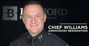 The City of Bedford announces the resignation of Police Chief Jeff  Williams, who has accepted the position of Assistant Police Chief with the  City of Roanoke, Texas after serving in Bedford for