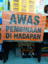 Perhatian dan kerjasama anda amat dihargai dan didahului dengan ucapan terima kasih. Jkr Spec Temporary Road Sign 2x3ft Foldable Awas Pandu Perlahan Awas Right Arrow Pengawal Bendera Di Hapadan Awas Pembinaan Di Hadapan Lencongan Awas Kenderaan Berat Keluar Masuk Awas Tapak Pembinaan Di Hapadan