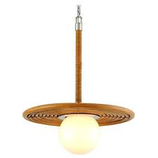 Corbett Lighting Hula Hoop Natural Rattan Stainless Steel Pendant Light With Globe Shade 291 41 Destination Lighting