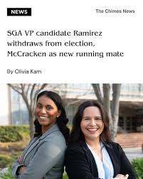 On the night of Feb. 9, Student Government Association (SGA) vice president  candidate and junior cinema and media arts major Hillary Ramirez announced  that she withdrew from the race via an Instagram