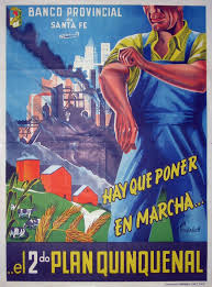 Banco provincial building headquarters in caracas. Banco Provincial De Santa Fe El 2do Plan Quinquenal Argentina Circa 1954 Propagandaposters
